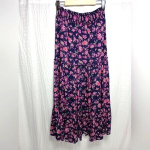Blush BJ Maxi Floral Rayon Elastic Waist Skirt. Size S